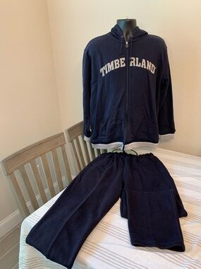 Timberland Navy Blue Zip Hoodie and Lounge Pants Set